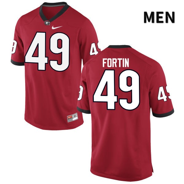 Georgia Bulldogs Men's Turner Fortin #49 Red Stitched College UGA Football Jersey 23XU016HW